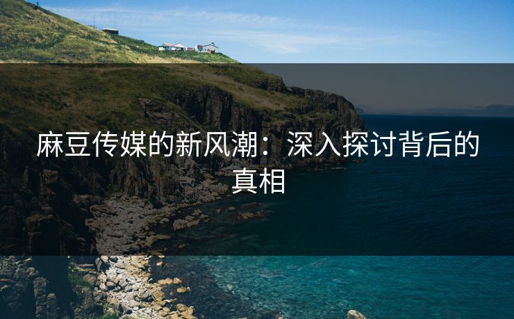 麻豆传媒的新风潮:深入探讨背后的真相