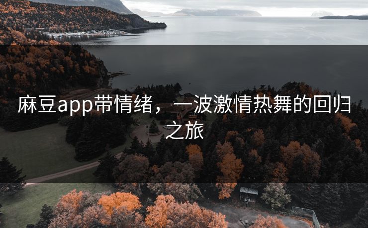 麻豆app带情绪，一波激情热舞的回归之旅